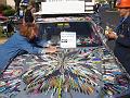 Mercedes Penz Art Car gets a pen from Christy's mom 1